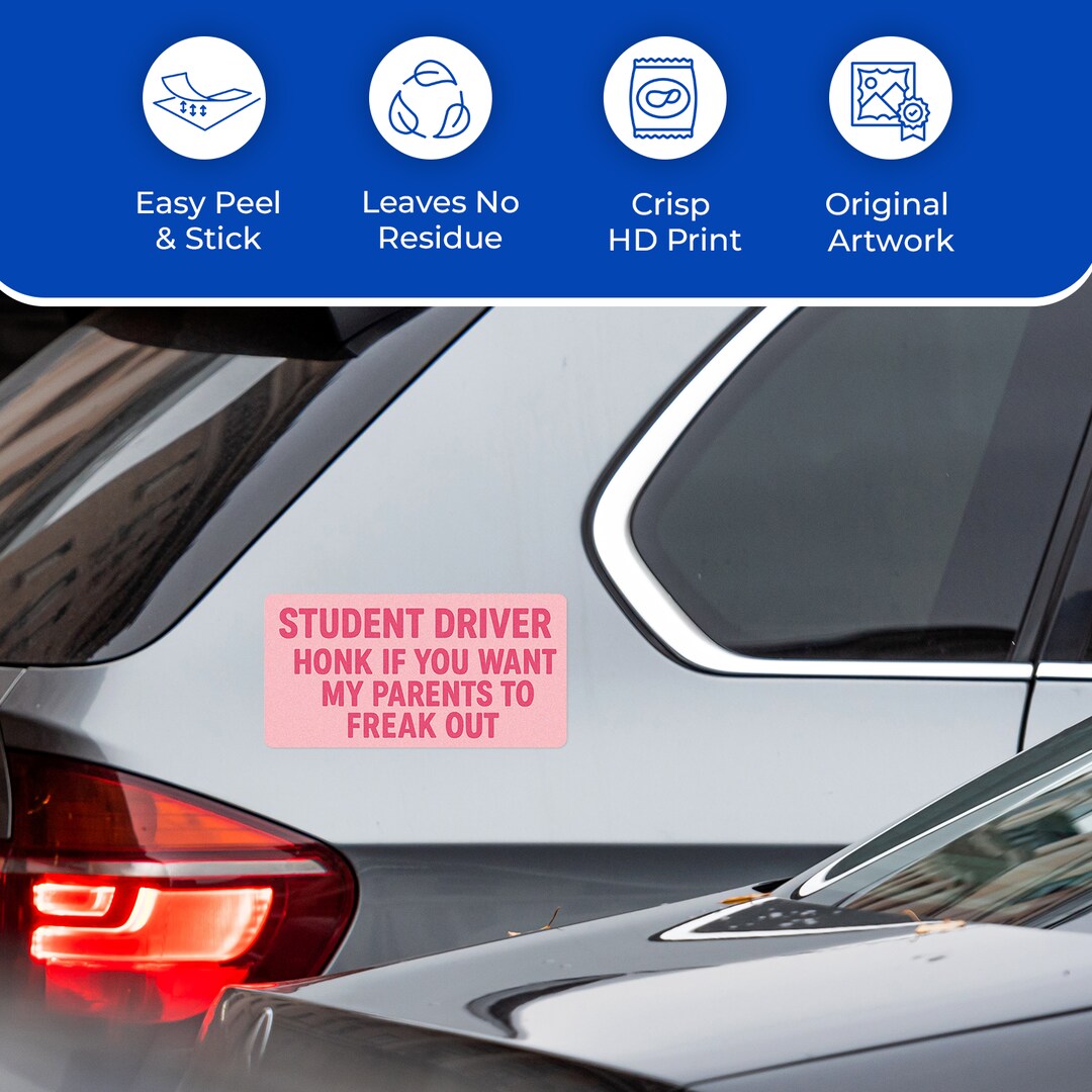 Student Driver Learning to Drive Bumper Sticker Student Driver Learning to Drive Bumper Sticker